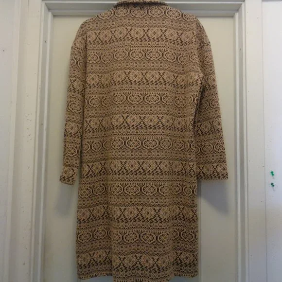 VINTAGE AZTEC STYLE LONG JACKET COAT M - Picture 4 of 4
